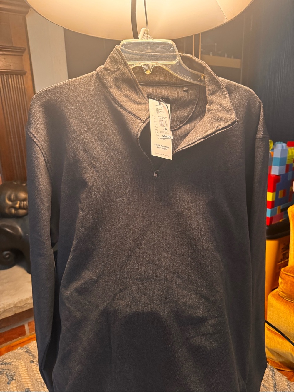 Kenneth Cole Men's Dark Grey Quarter-Zip Pullover